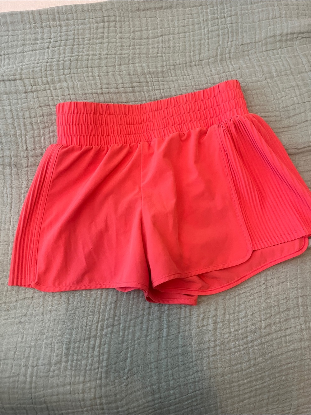 all in motion Bright Red Athletic Shorts with Pleated Side Panels